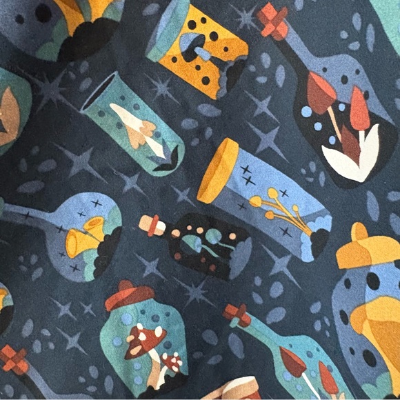 Eva Rose Mushrooms and Potions Fold-Over fit flare rockabilly swing Dress small - Picture 10 of 16